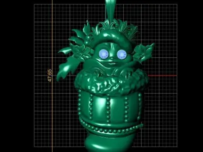 FLOWER BOCKET AND BABY PENDANT 3D PRINTABLE MODEL  3D print model