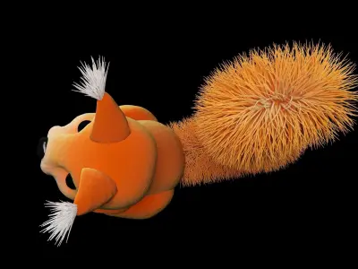 animal squirrel holding egg 3D model