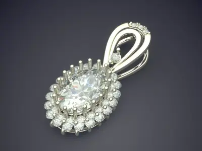 Very Luxury Pendant Covered In Diamonds CAD 5278 3D print model