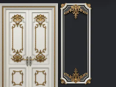 Classic carvings moldings and gypsum cornice 12 3D model