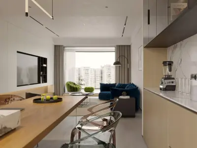 Modern living room dining room interior scenes 547 3D model