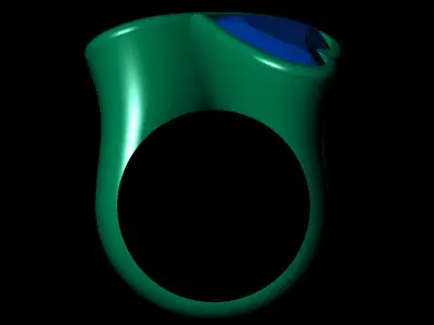 Women Ring 55 valentine love hearts diamond cut women ring 3D print model
