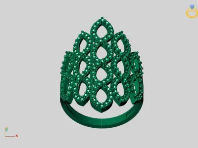 Vintage Womens Diamond Ring Women Rings 3dmodels 3D print model 3D print model shop