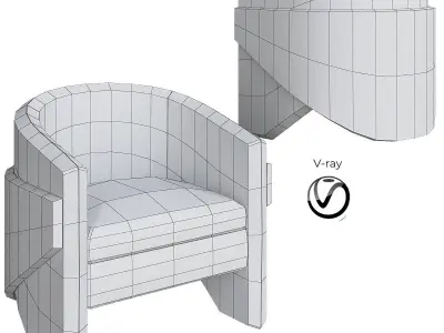 Thea Chair West Elm 3d model Low-poly 3D model