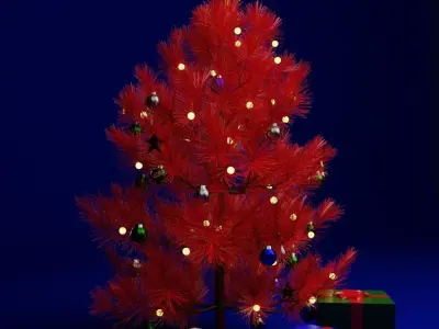 RED CHRISTMAS TREE 3D MODEL 3D model