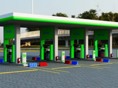 Gas station  3D model