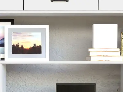 Set 23 desk with drawers and chair 3D model