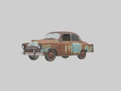 Old Rusty Car Model Low-poly 3D model