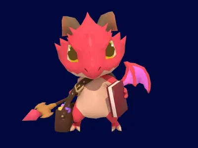 Asset - Game - Character - Baby Dragon - Low Poly Low-poly 3D model