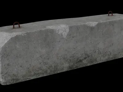 Concrete Barrier Low-poly 3D model