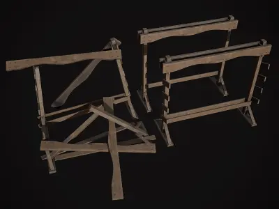 Medieval Weapon - Stands Low-poly 3D model