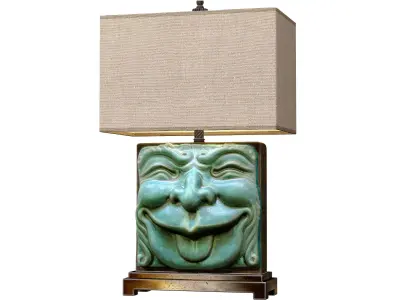 Modern Decor Statuette Comedy Mask Sculpture Figurine Table Lamp 3D model