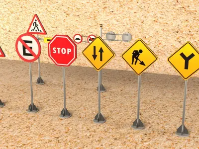 traffic signal Free low-poly 3D model