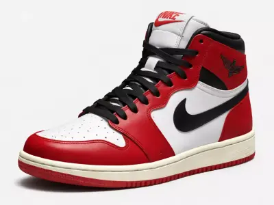 Modern Casual White Leather Sneaker - Nike 3D model