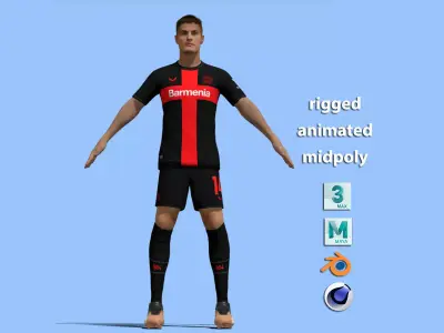  T-Pose Rigged Patrik Schick Leverkusen 3D model