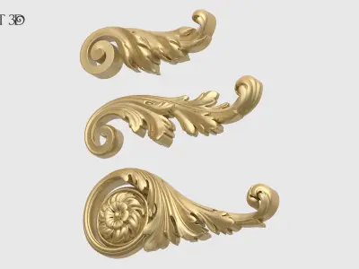 Mini Set Acanthus Leaves 3D print model