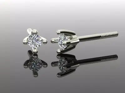 Women Diamond Earrings 3D print model