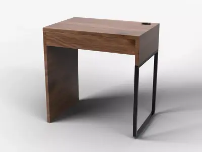 Mini Desk 01 - Walnut Wood 3D model