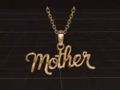 Golden Mother Script Pendant 3D print model