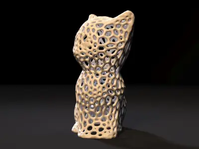 Kitten Voronoi  3D print model