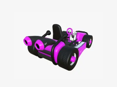 Cartoon Kart I05 Pink - Vehicle Racing Design Low-poly 3D model
