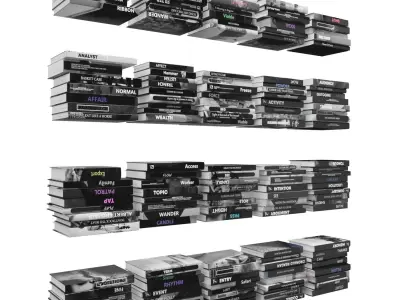 Books 150 pieces 3-5-1 Low-poly 3D model