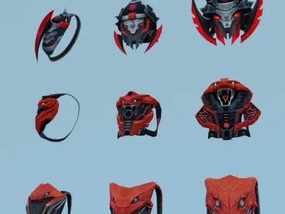 bag 9x Cobra Guardian Legendary Cobra Cobra Guardian 3D model