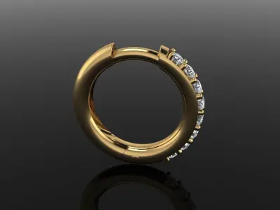 13mm Diameter Width Diamond Hoops 1mm50 3D print model