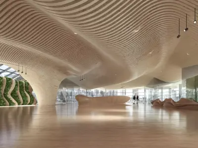 MARCH interior of building with wooden walls 3D model