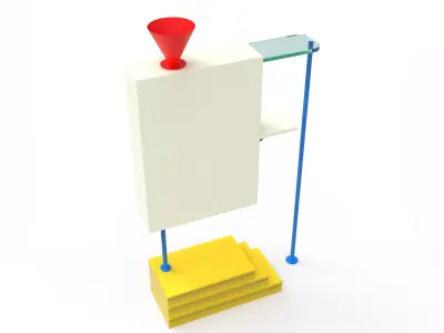  Andrea Branzi Low poly 3d model Low-poly 3D model