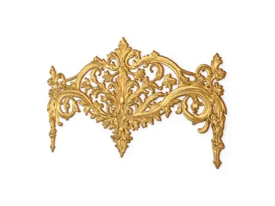 Classic Carved Bed 3D model 14  3D model