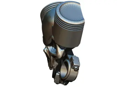 Skull Piston 3D print model