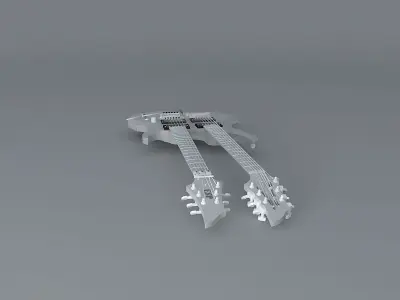 ESP Custom shop F series double neck guitar Free 3D model