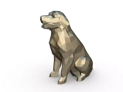 Golden Retriever low poly 3D print model