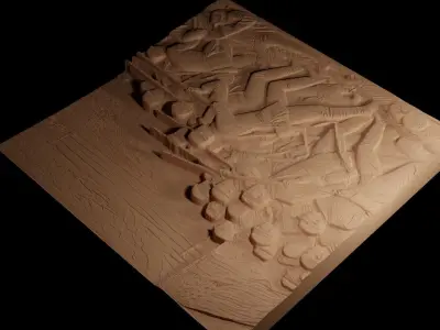 Battle CNC 3d Print High Relief Sand Casting 3D print model