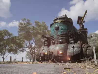 Dieselpunk Vehicle Low-poly 3D model