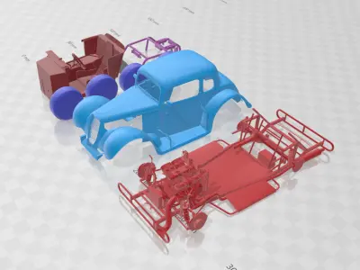 1934 Coupe - Separate Parts STL Model 3D print model