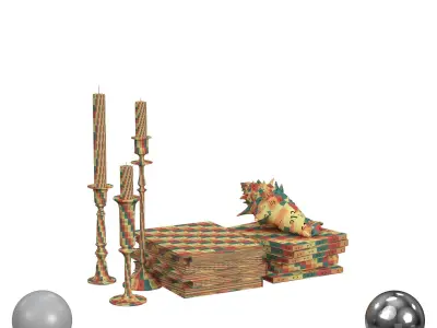 Books and Candles 3D model