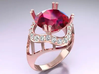 Diamond Ring - Womens Rings - GN250 3D print model