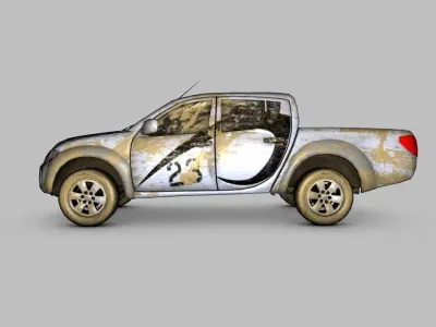 Pickup Car Rigged Low-poly 3D model