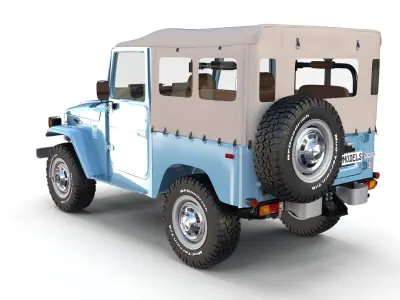 Land Cruiser FJ 40 Soft Top with interior 3D model