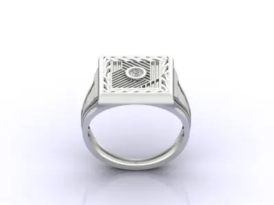Print Ready STL 3DM  Gents Rings Diamond Men Ring  3D print model 26