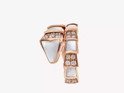 BULGARI - SERPENTI VIPER - RING - HALF STONE HALF DIAMONDS 3D print model