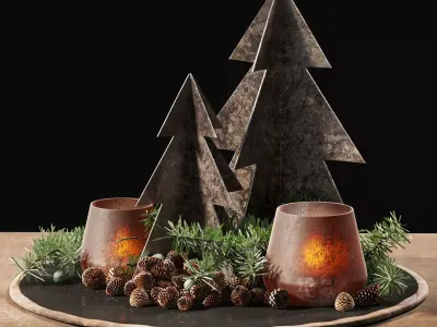 Christmas Decorative set 3D model get