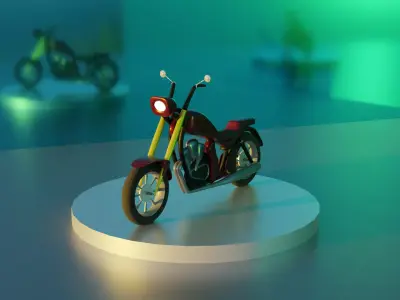 3D MOTORCYCLE MODEL - CHOPPER 3D model