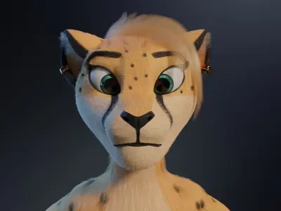 Hera Anthro Cheetah 3D model