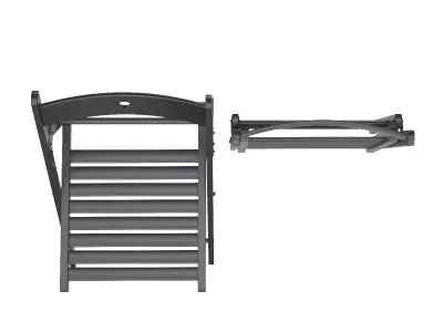 Ikea Terje Folding Black Chair 3D model