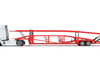 Car Carrier Semi Truck Trailer 3D model