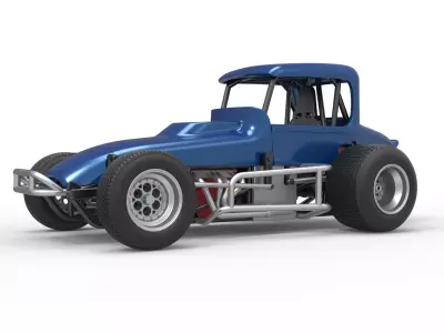 Vintage Sprint car Version 2 Scale 1 to 25 3D print model