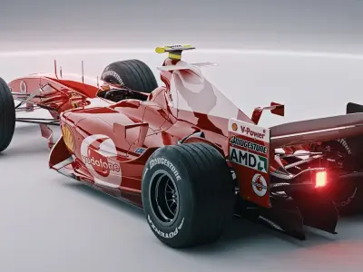 ferrari f2004 Low-poly 3D model